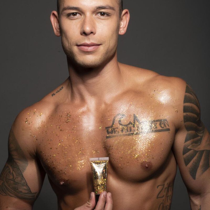 Andrew Christian Trophy Boy Gold Muscle Dust Body Glitter Long