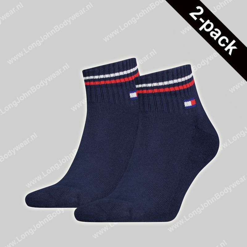 Tommy Hilfiger TJ Quarter Socks 2 Pack Underwear Nederland Herenondermode Mannenondergoed Herenondergoed Zwemkleding Swimwear Boxershort jockstrap string Bodywear Sokken Delft Long John Bodywear