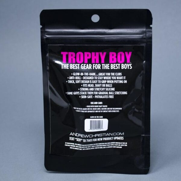 Andrew Christian Trophy Boy Glow In The Dark Easy Grip Cock Ring w/ Anti-Roll Andrew Christian Trophy Boy Glow In The Dark Easy Grip Cock Ring w/ Anti-Roll