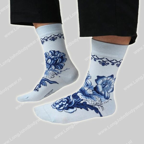 Kunstsokken Delfts Blauw Bloemen Kunstsokken Delfts Blauw Bloemen