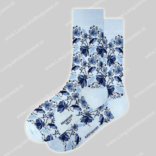 Kunstsokken Delfts Blauw Vogels en Insecten-0 Kunstsokken Delfts Blauw Vogels en Insecten-0