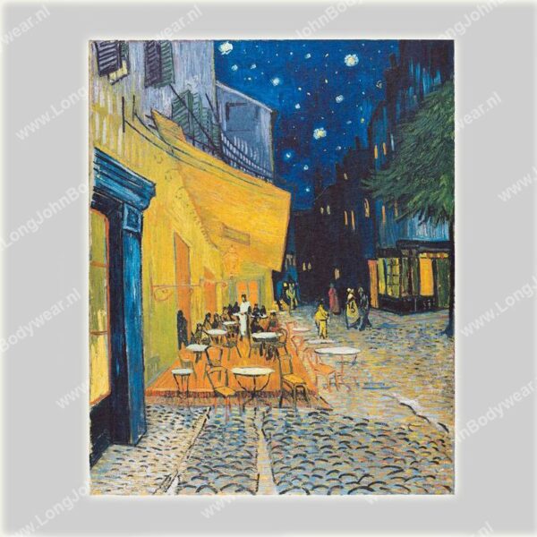 Kunstsokken Caféterras bij Nacht