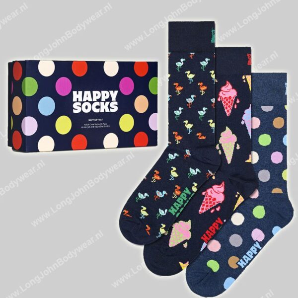 Happy Socks 3-Pack Navy Socks Gift-Set-0