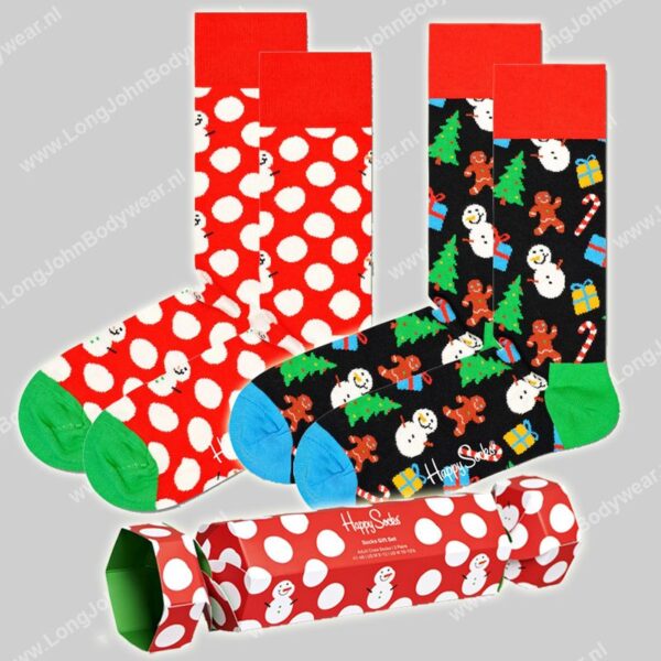 Happy Socks 2-Pack Big Dot Snowman Gift Set-0