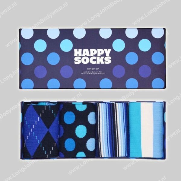 Happy Socks 4-Pack Navy Socks Gift-Set
