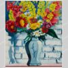 Kunstsokken Vaas met Bloemen tegen Muur