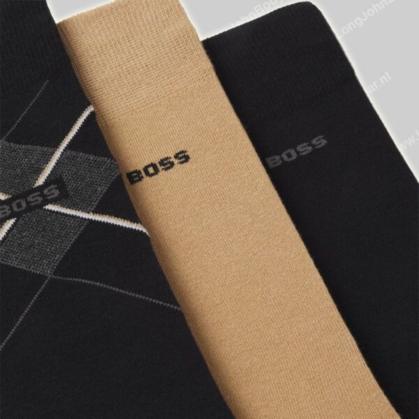 Hugo Boss 3-pack sokken Giftset Argyle